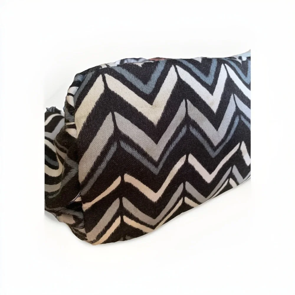Vera Bradley Lighten Up Grand Backpack Chevron Stripes Black White Blue - EUC